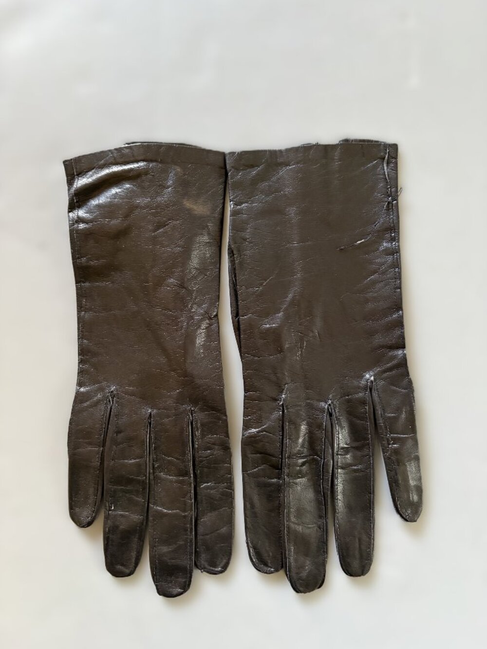 Chevreau du Grenoble French Black Leather Gloves Size 8 Vintage